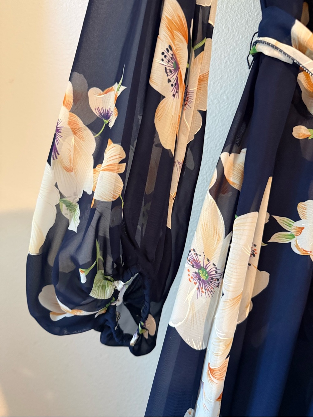Fashion nova Floral Wrap Midi Dress - Navy - Picture 2 of 10